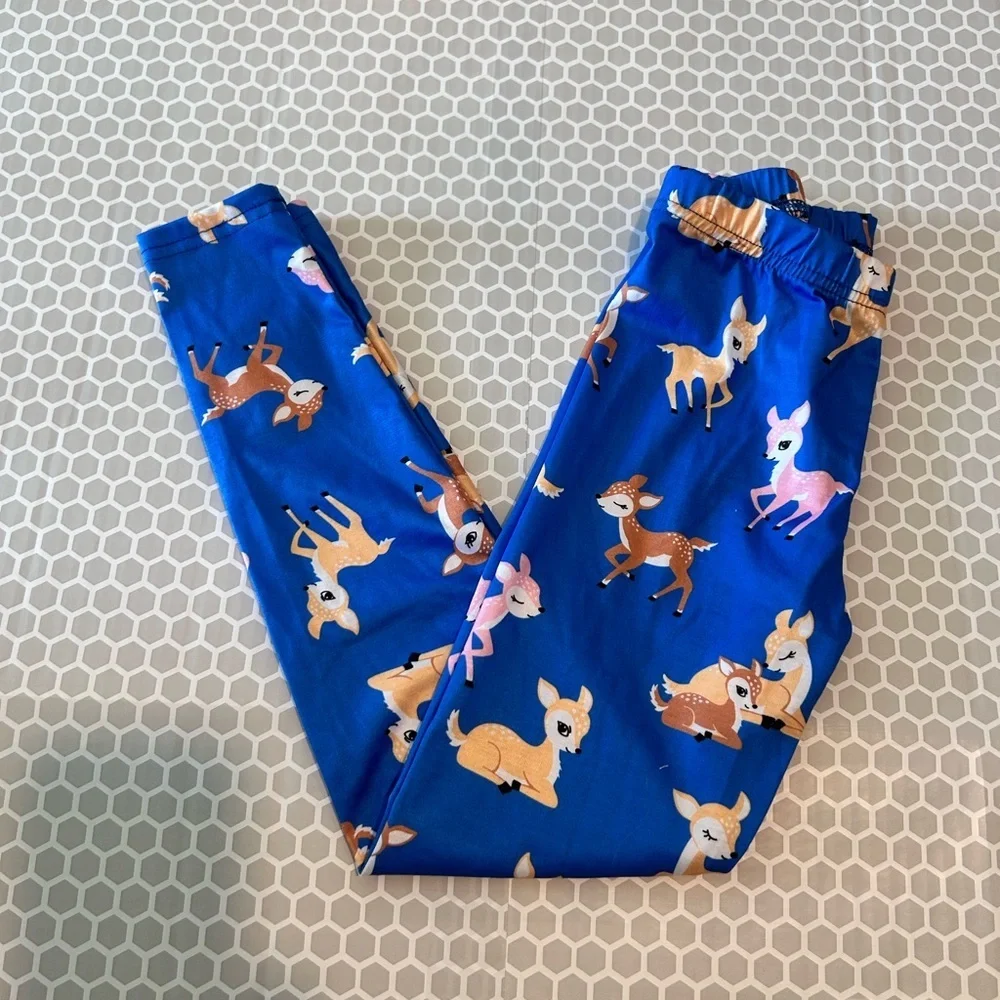 My Fav Deer Print Blue Pajama Set